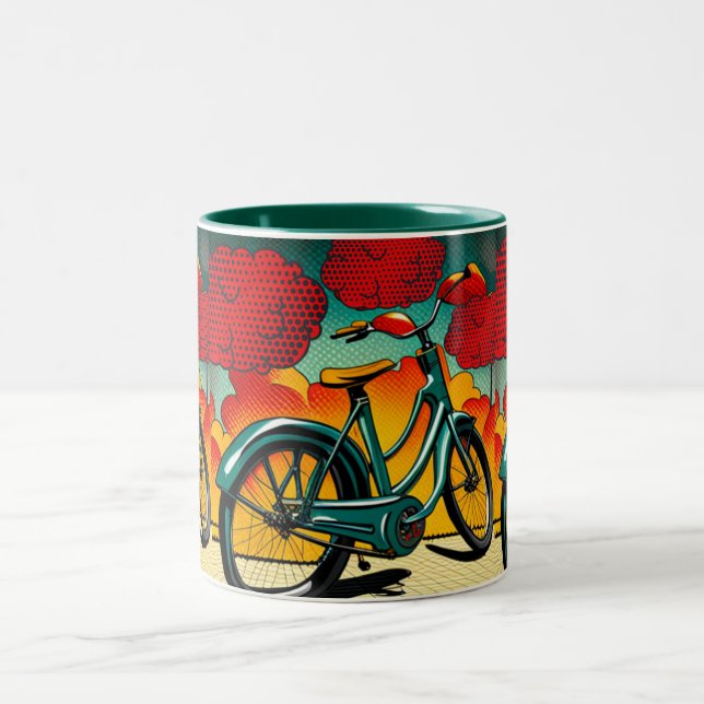 Caneca De Café Em Dois Tons Brilhante de Bicicleta (Centro)