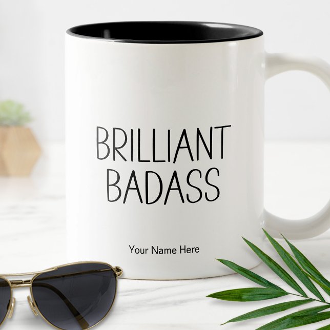 Caneca De Café Em Dois Tons Brilhante Insano Citação Divertida Moderna e Chic (Criador carregado)