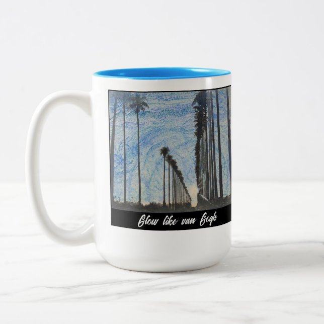 Caneca De Café Em Dois Tons Brilho Como Van Gogh Mug (Esquerda)