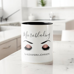 Caneca De Café Em Dois Tons Brilho Sparkly Dourado cor-de-rosa Microblading