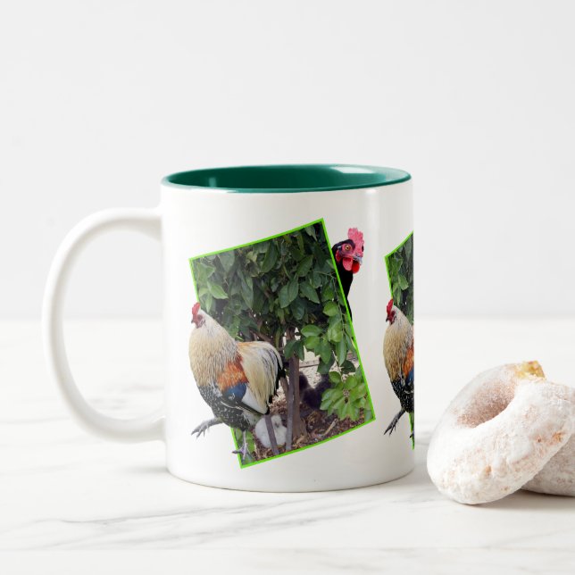 Caneca De Café Em Dois Tons **"Brincadeira: Esconde-se e procure frango em 3D" (Com Donut)