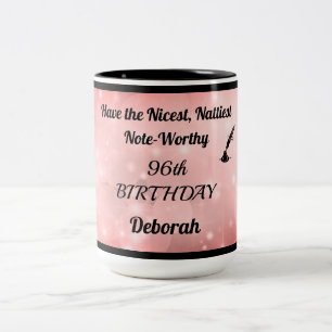 Caneca De Café Em Dois Tons Brincadeira Personalizada 96º Aniversário
