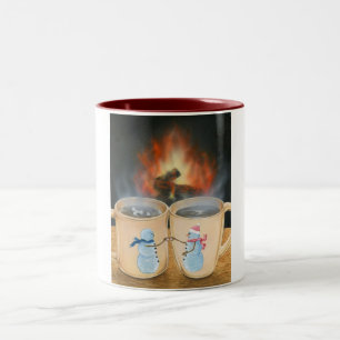 Caneca De Café Em Dois Tons Brinde do boneco de neve