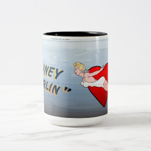 Caneca De Café Em Dois Tons Briney Marlin B- 24 Nose Art (Vintage Fuselage)