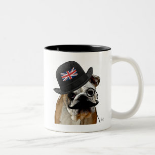 Caneca De Café Em Dois Tons British Bulldog e Bowler Hat