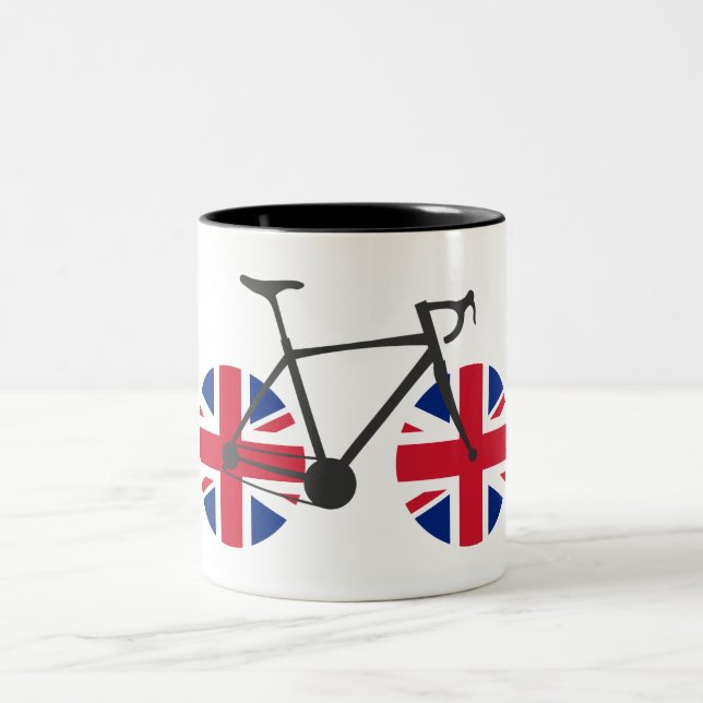 Caneca De Café Em Dois Tons British Flag Cycling (Centro)