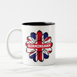 Caneca De Café Em Dois Tons British Flag Reino Unido Sunflower Birmingham
