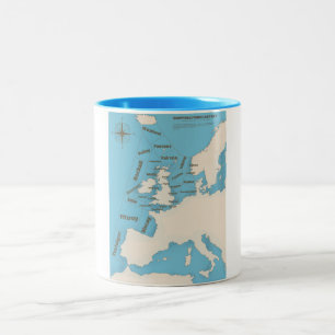 Caneca De Café Em Dois Tons British Isles Shipping Previsão em cor