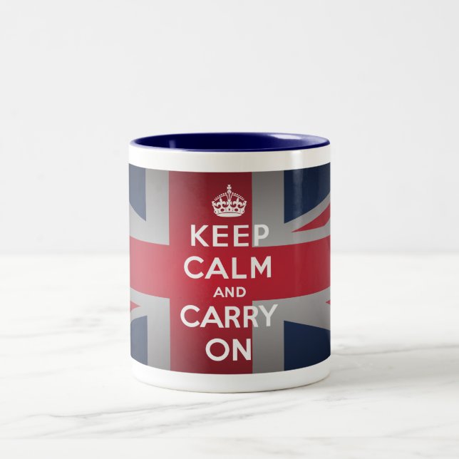 Caneca De Café Em Dois Tons British Keep Calm Carregar (Centro)