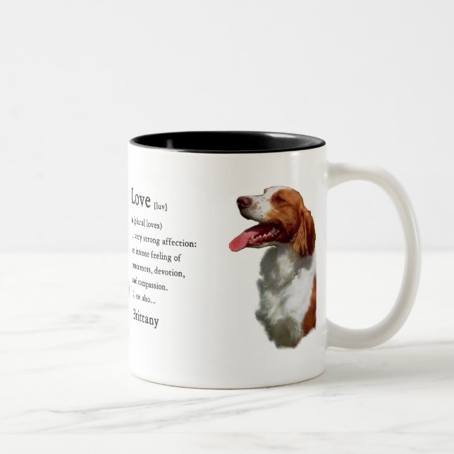 Caneca De Café Em Dois Tons Brittany Spaniel Gifts (Direita)