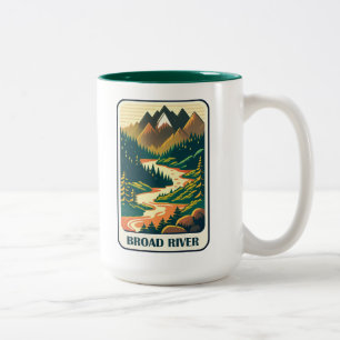 Caneca De Café Em Dois Tons Broad River North Carolina do Sul Colors