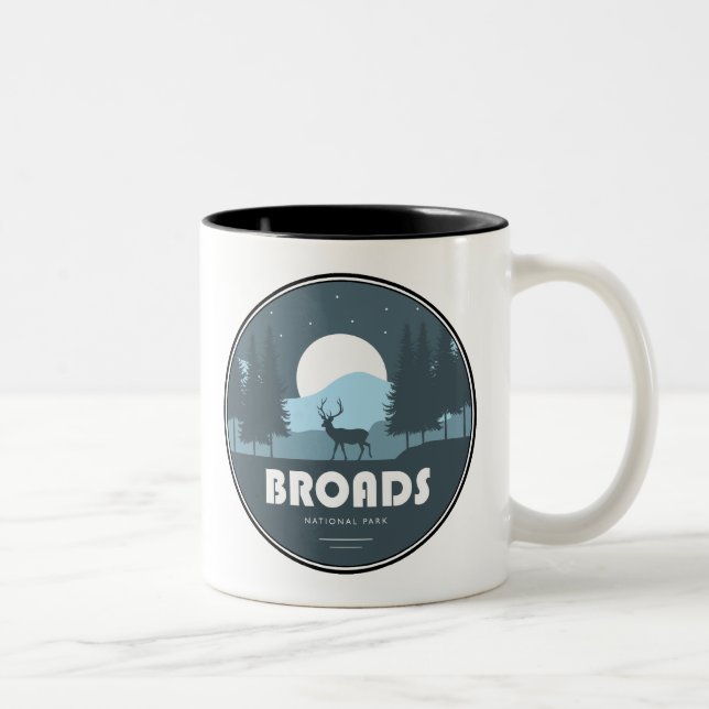 Caneca De Café Em Dois Tons Broads National Park Deer (Direita)