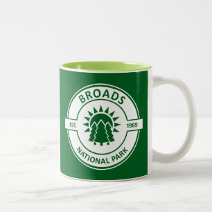 Caneca De Café Em Dois Tons Broads National Park Sun Trees