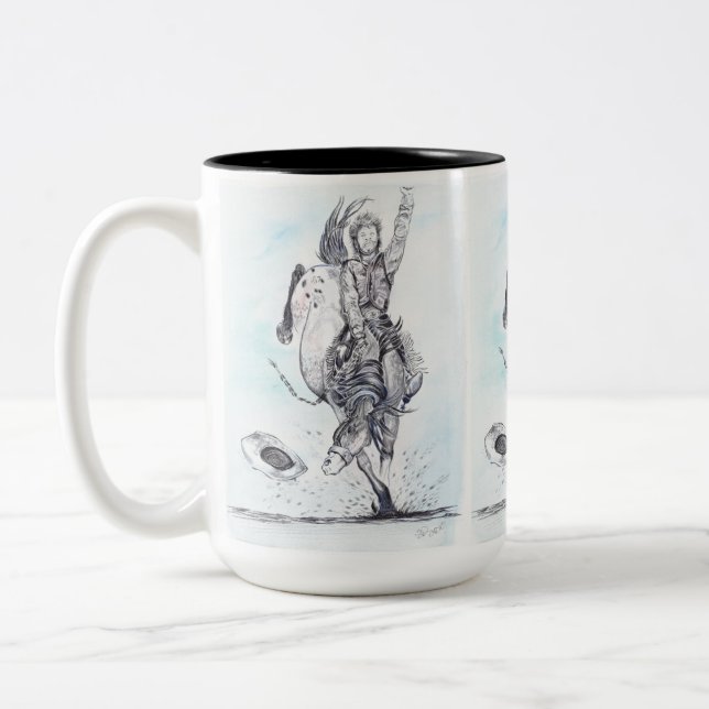 Caneca De Café Em Dois Tons Bronc De Olhos De Maçã (Esquerda)