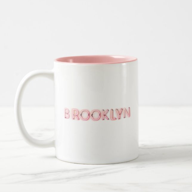 Caneca De Café Em Dois Tons Brooklyn Glown Neon Lights (Esquerda)