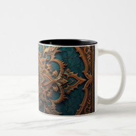 Caneca De Café Em Dois Tons Brown-Aqua Elegance