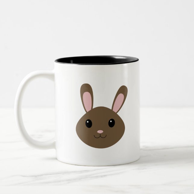Caneca De Café Em Dois Tons Brown Bunny Adorável (Esquerda)