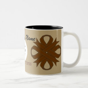 Caneca De Café Em Dois Tons Brown Clover Ribbon Tmpl por Kenneth Yoncich