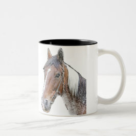 Caneca De Café Em Dois Tons Brown e cavalo branco