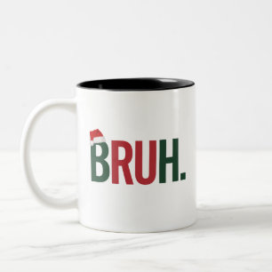 Caneca De Café Em Dois Tons Bruh Natal Oferece-Lhe O Pai Da Mãe, Bro Sis.