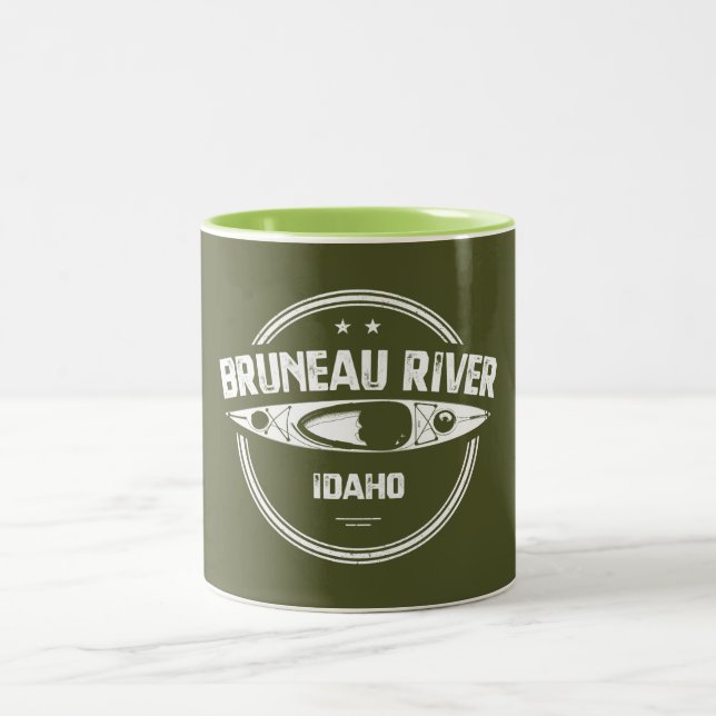 Caneca De Café Em Dois Tons Bruneau Rio Idaho Kayaking (Centro)
