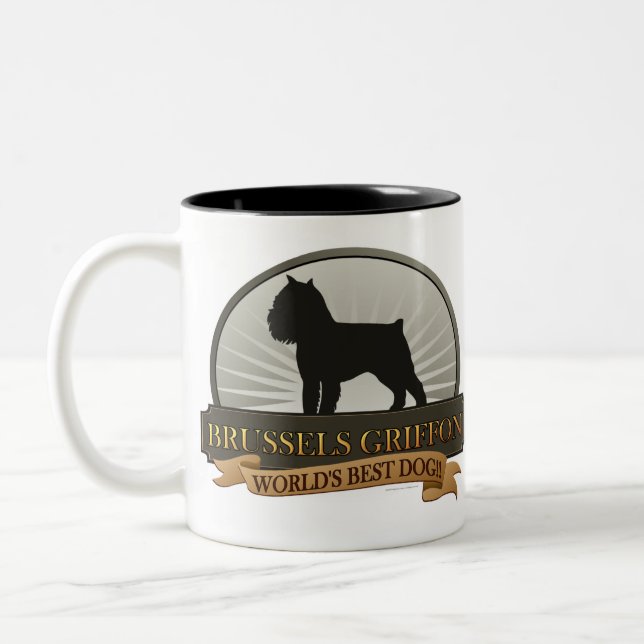 Caneca De Café Em Dois Tons Bruxelas Griffon (Esquerda)