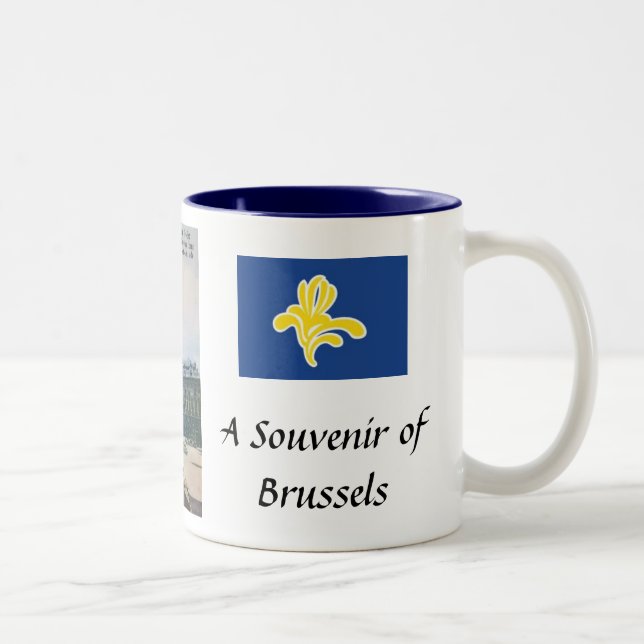 Caneca De Café Em Dois Tons Bruxelas Souvenir Mug (Direita)