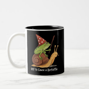 Caneca De Café Em Dois Tons Bruxo Sapo Caprichoso Pronto para Causar uma Confu