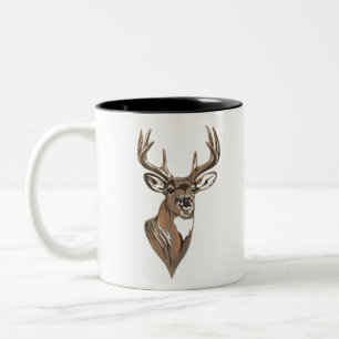 Caneca De Café Em Dois Tons Buck Deer Head