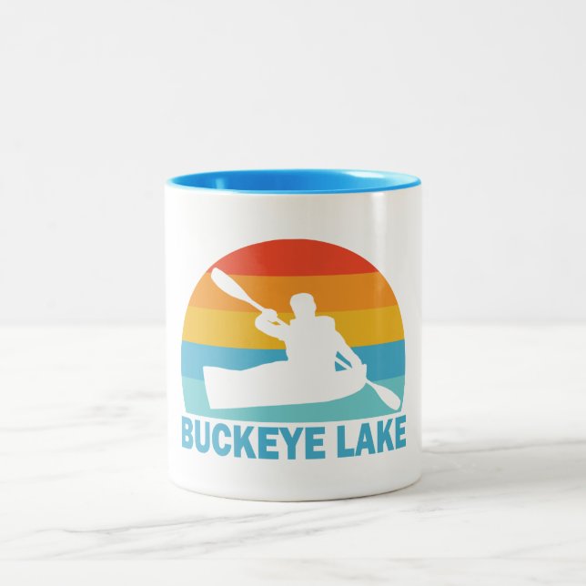 Caneca De Café Em Dois Tons Buckeye Lake Ohio Kayak (Centro)