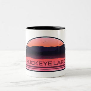 Caneca De Café Em Dois Tons Buckeye Lake Ohio Red Sunrise