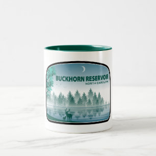Caneca De Café Em Dois Tons Buckhorn Reservoir North Carolina Deer