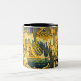 Caneca De Café Em Dois Tons Buda, o Vencedor (Arte Budista) (de Roerich)