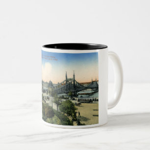 Caneca De Café Em Dois Tons budapest hungria vintage francis joseph bridge