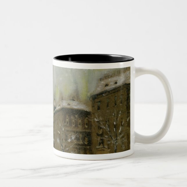 Caneca De Café Em Dois Tons Budapest na neve (Direita)