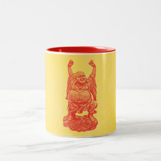 Caneca De Café Em Dois Tons Buddha de riso (vermelho)