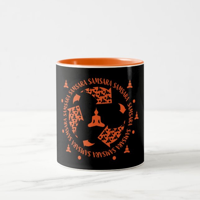 Caneca De Café Em Dois Tons Budista Samara - Budismo Nirvana (Centro)