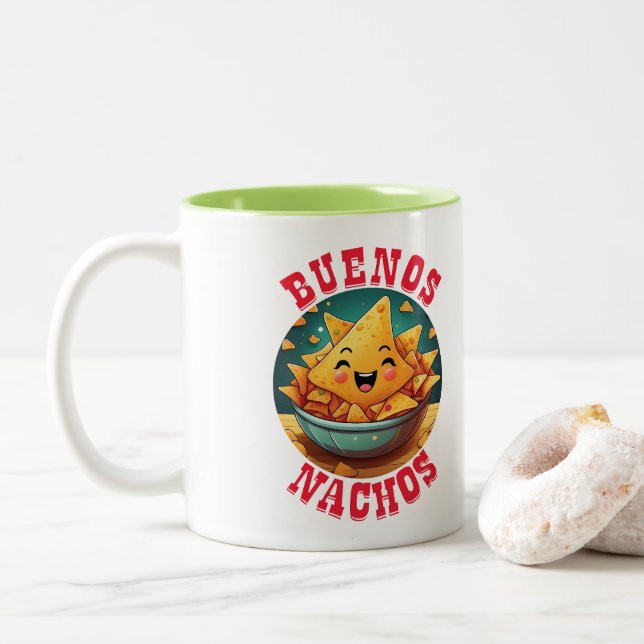 Caneca De Café Em Dois Tons Buenos Nachos (Com Donut)
