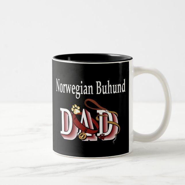Caneca De Café Em Dois Tons Buhund Pai Mug norueguês (Direita)