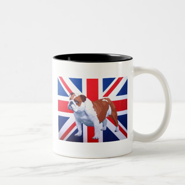 Caneca De Café Em Dois Tons Buldogue de Henry Ingleses (Direita)