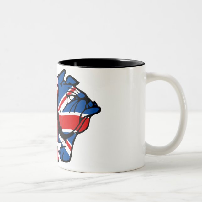 Caneca De Café Em Dois Tons Buldogue impressionante de Union Jack (Direita)