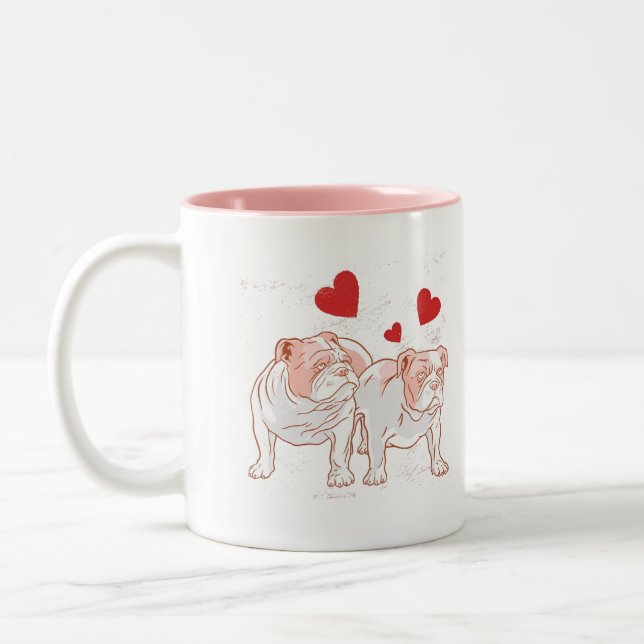 Caneca De Café Em Dois Tons Buldogue Love (Esquerda)