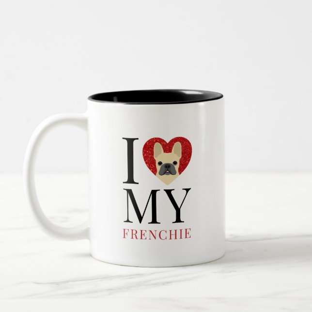 Caneca De Café Em Dois Tons Buldogue Mugs Francês (Esquerda)