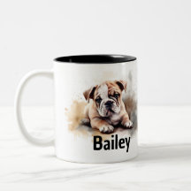 Buldogue Watercolor Mug
