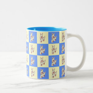 Caneca De Café Em Dois Tons Bull Terrier Checkered Mug