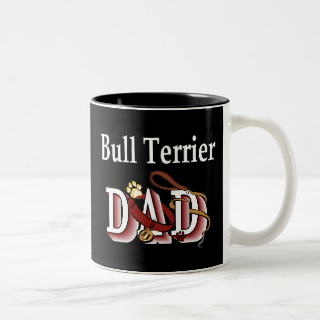 Caneca De Café Em Dois Tons Bull Terrier Pai Mug (Direita)