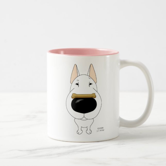 Caneca De Café Em Dois Tons Bull terrier ValentineMug (Direita)