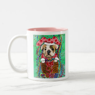 Caneca De Café Em Dois Tons Bulldog da Páscoa