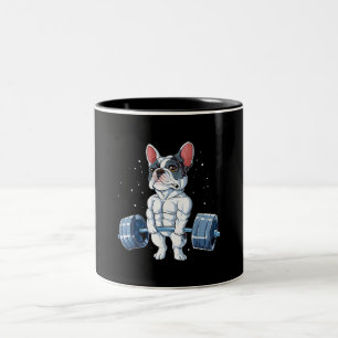 Caneca De Café Em Dois Tons Bulldog Francês Levantando Engraçado Giro-Morro