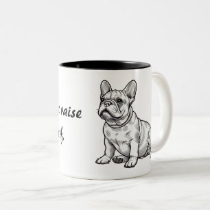 Caneca De Café Em Dois Tons Bulldog Francês não precisa de Woof